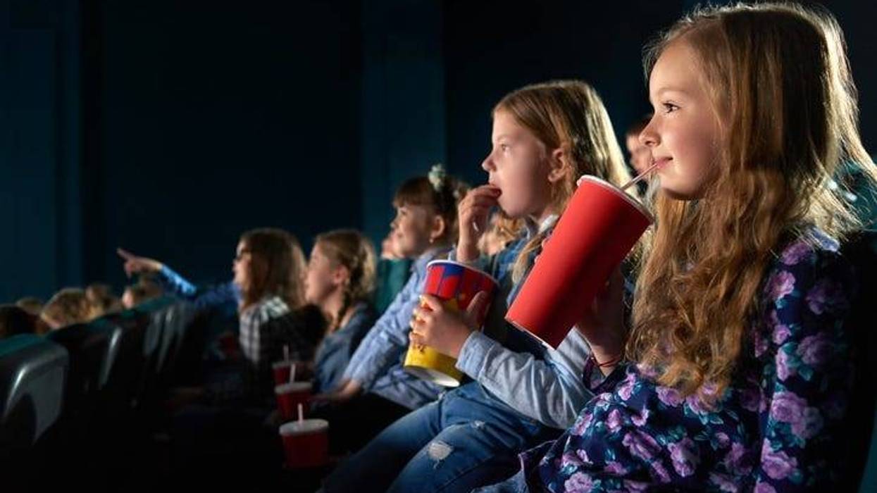 Kids at a movie theater