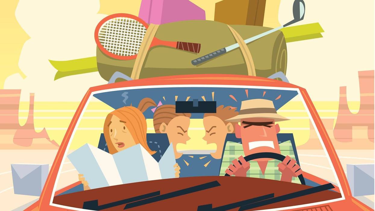 Kids in Car on Roadtrop