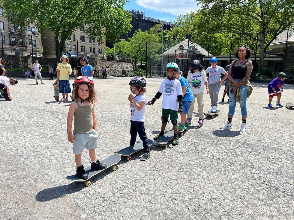 Kids line up to skate