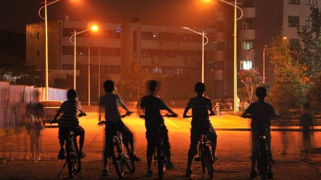 kids on bikes at night