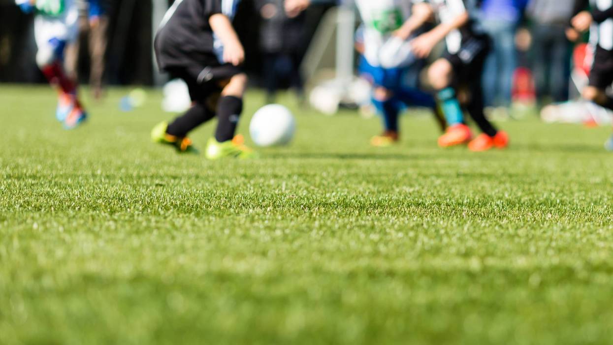 Kids soccer blur