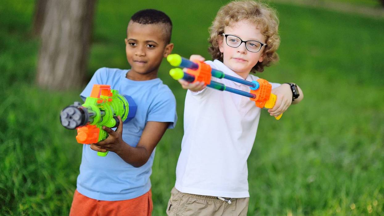Kids with toy guns