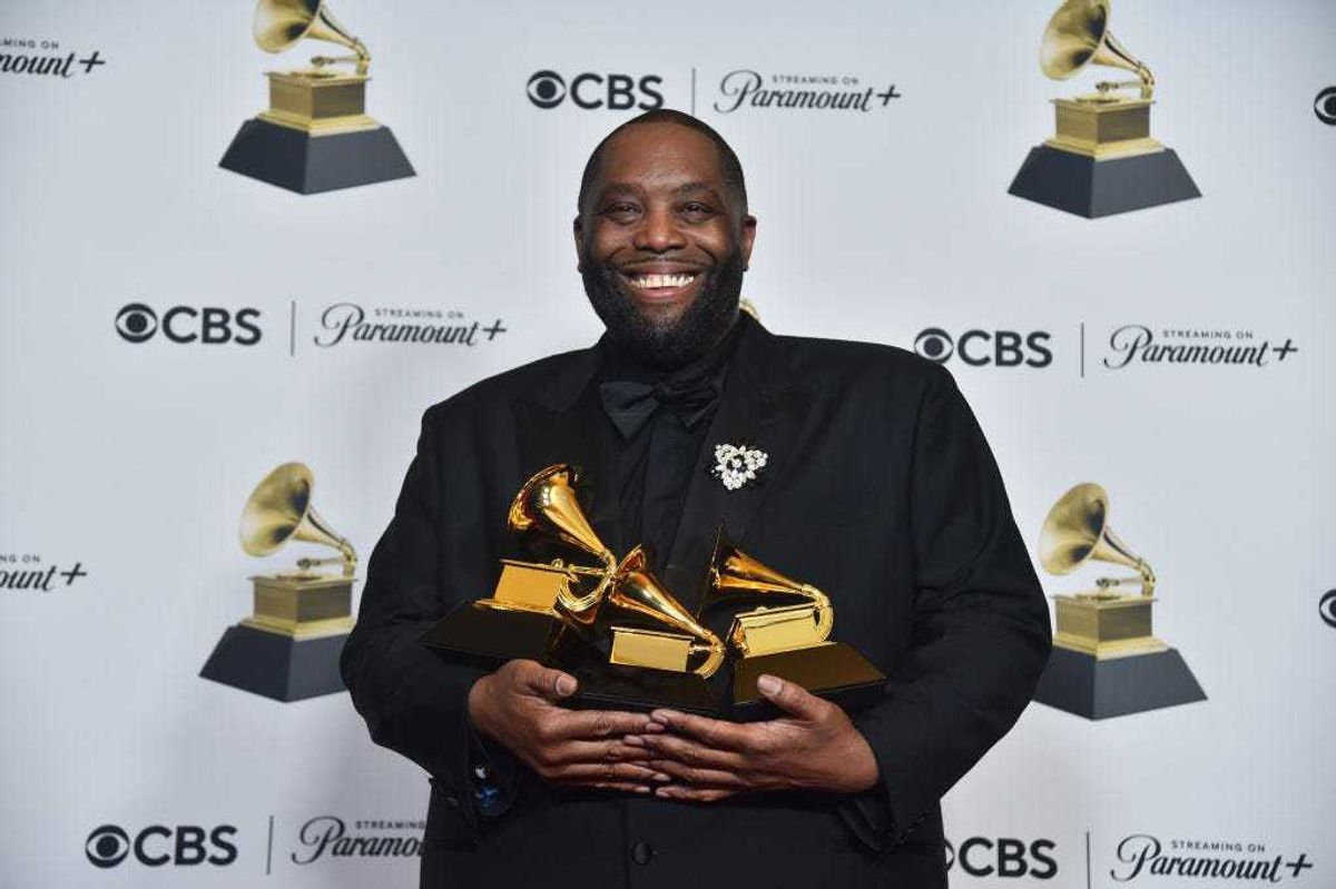 Killer Mike, winner of the "Best Rap Album" award for "Michael", "Best Rap Performance" award for "Scientists & Engineers", and " Best Rap Song" award for "Scientists & Engineers", poses in the press room during the 66th GRAMMY Awards at Crypto.com Arena on February 04, 2024 in Los Angeles, California.