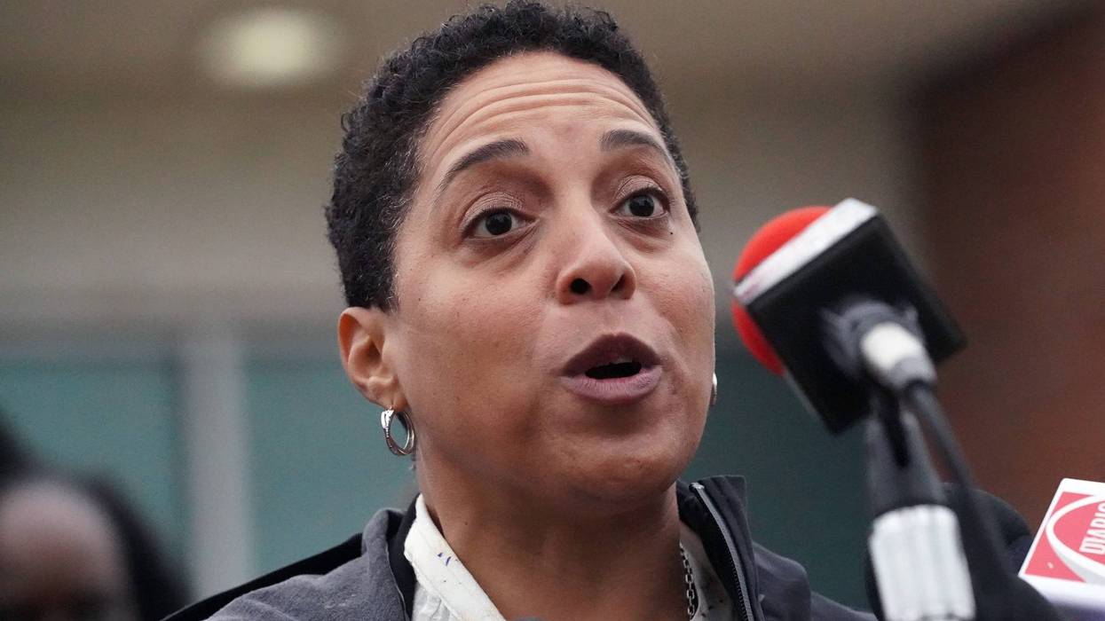 Kim Gardner, Circuit Attorney for the City of St. Louis, makes her remarks after touring the Medium Security Institution with other political leaders in St. Louis on Saturday, April 24, 2021.