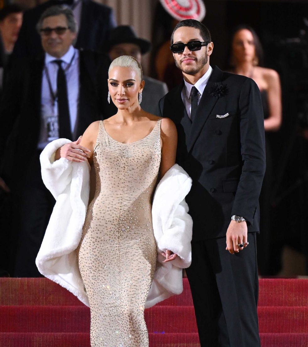 Kim Kardashian and Pete Davidson arrive to the 2022 Met Gala Celebrating "In America: An Anthology of Fashion" at Metropolitan Museum of Art on May 02, 2022 in New York City.
