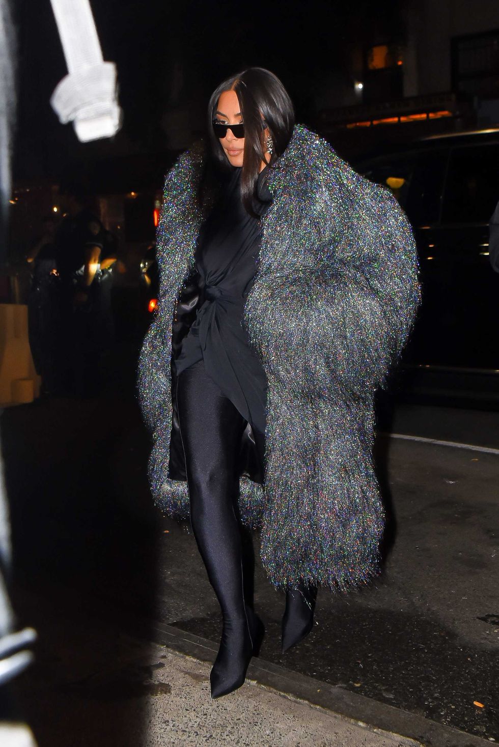 Kim Kardashian arrives at Lattanzi Cucina Italiana on October 05, 2021 in New York City.