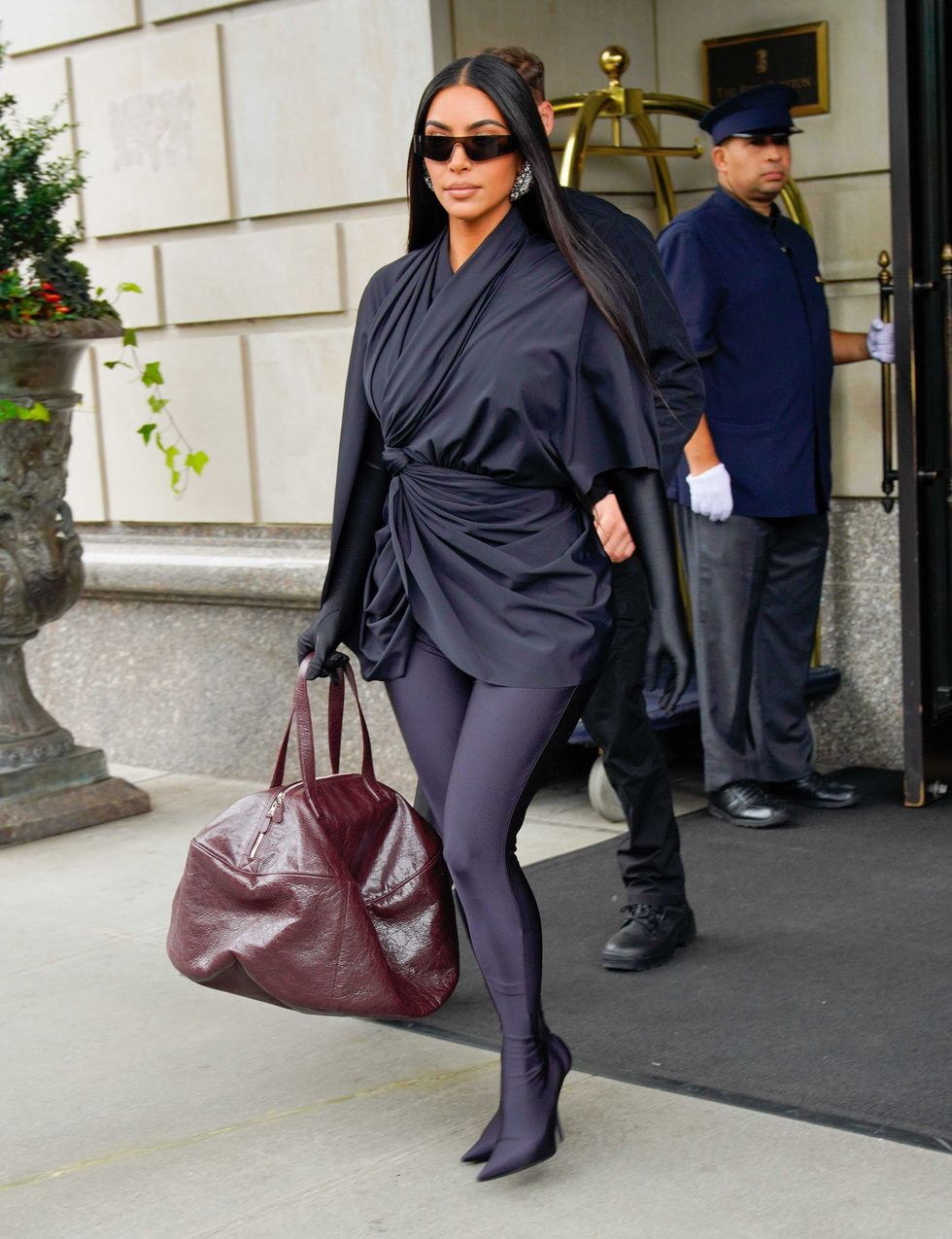Kim Kardashian leaves of her hotel en route to SNL studios on October 05, 2021 in New York City.