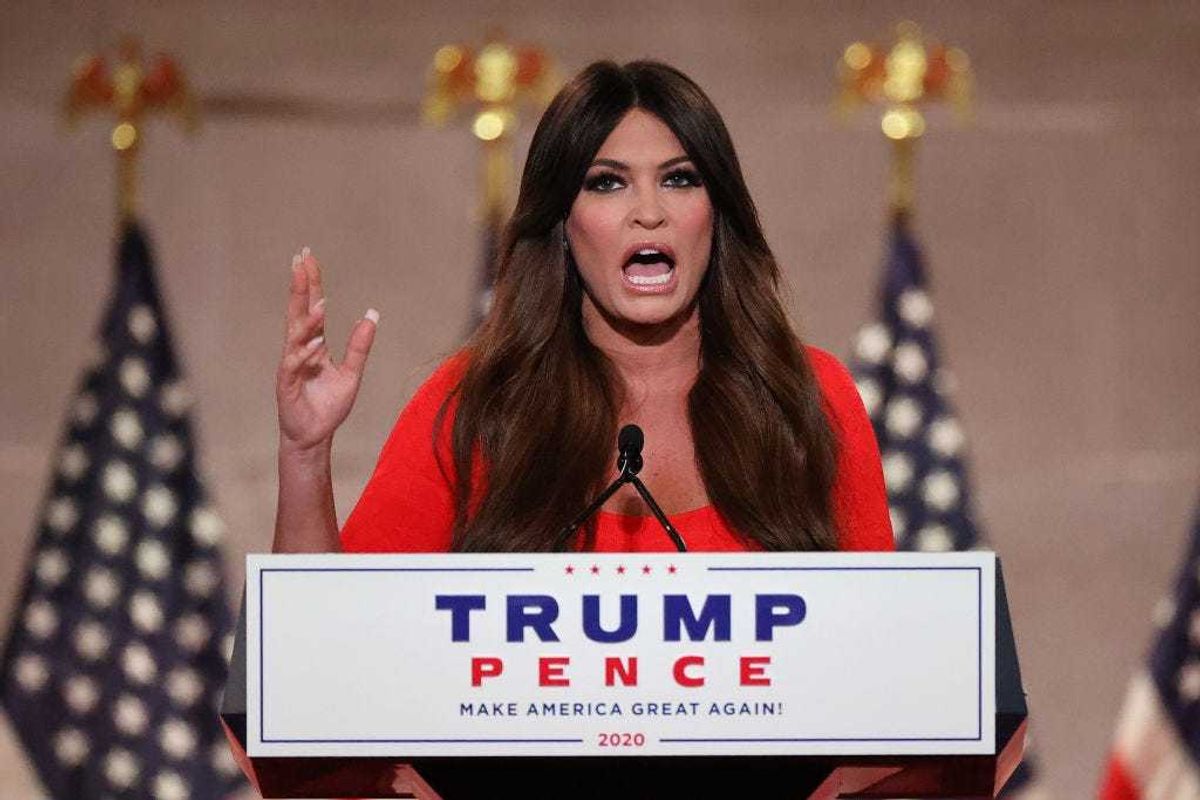 Kimberly Guilfoyle pre-records her address to the Republican National Convention at the Mellon Auditorium on August 24, 2020 in Washington, DC.