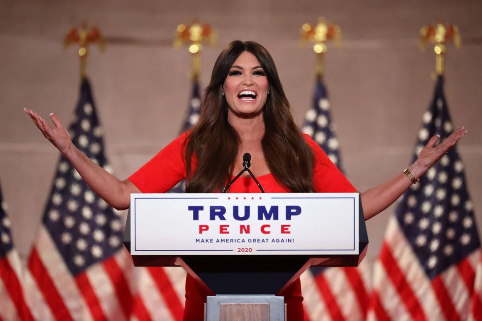 Kimberly Guilfoyle pre-records her address to the Republican National Convention at the Mellon Auditorium on August 24, 2020 in Washington, DC.