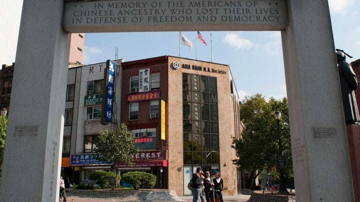 Kimlau Memorial Arch at Chatham/Kimlau Square in Chinatown.