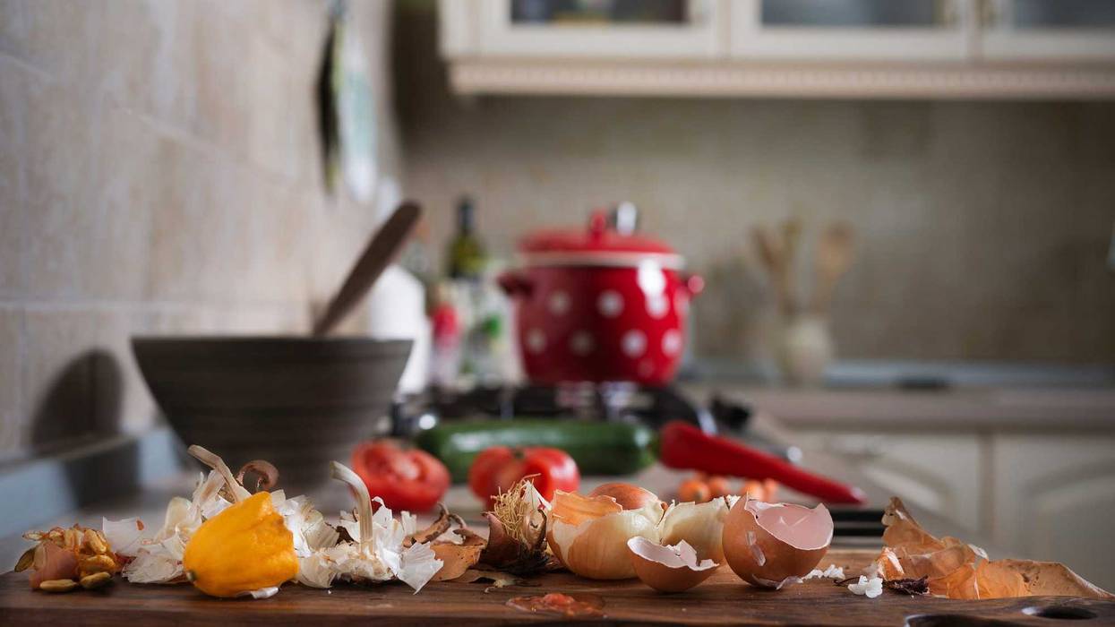 Kitchen scraps stock photo.