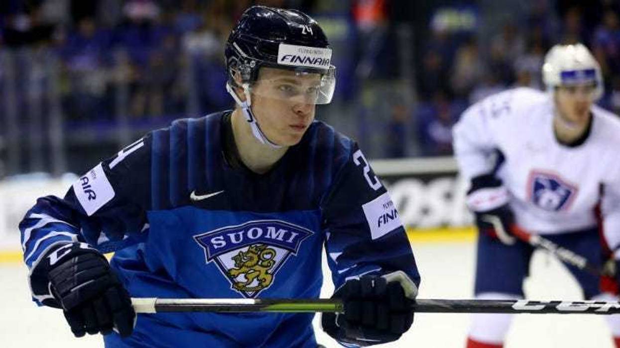 KOSICE, SLOVAKIA - MAY 19: Kaapo Kakko #24 of Finland skates against France during the 2019 IIHF Ice Hockey World Championship Slovakia group A game between France and Finland at Steel Arena on May 19, 2019 in Kosice, Slovakia.