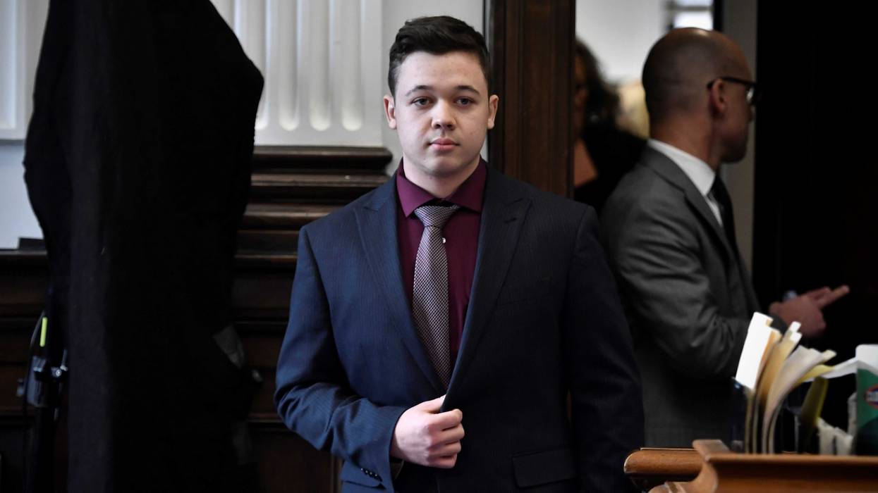 Kyle Rittenhouse enters the courtroom to hear the verdicts in his trial prior to being found not guilty on all counts at the Kenosha County Courthouse on November 19, 2021 in Kenosha, Wisconsin.