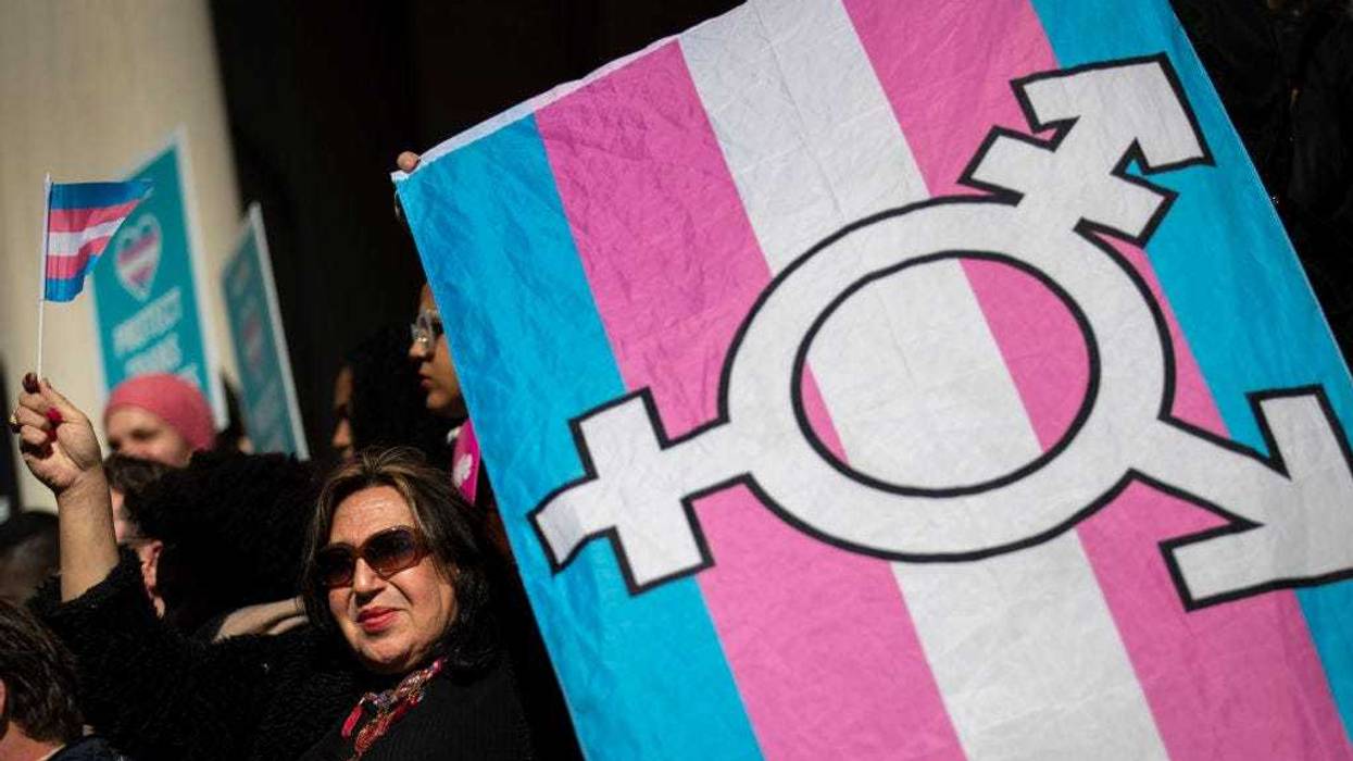 L.G.B.T. activists and their supporters rally in support of transgender people on the steps of New York City Hall, October 24, 2018 in New York City.