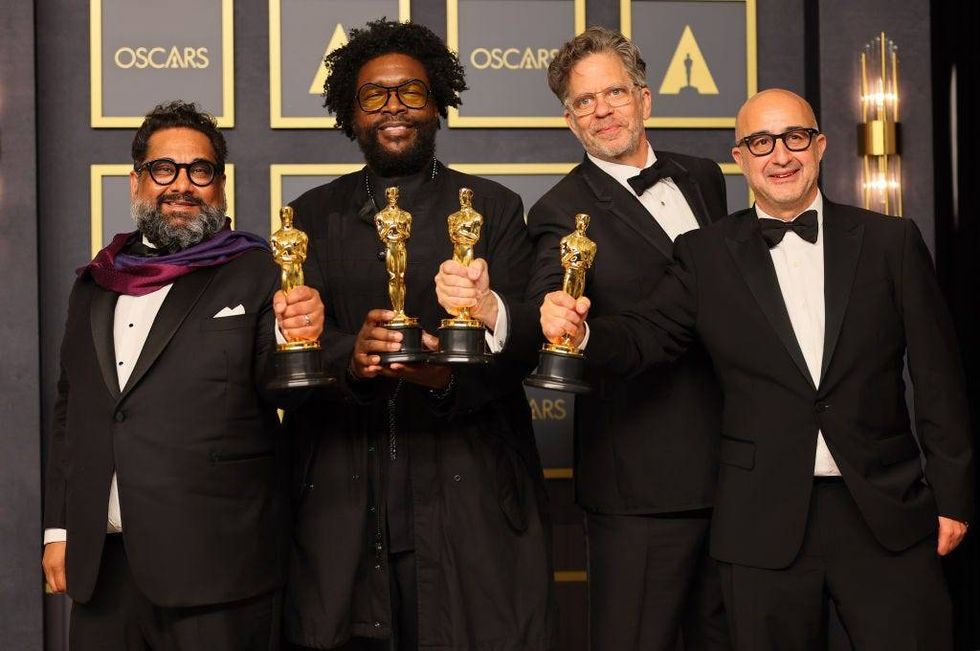 (L-R) Joseph Patel, Ahmir "Questlove" Thompson, Robert Fyvolent and David Dinerstein, winners of Documentary (Feature) award for
