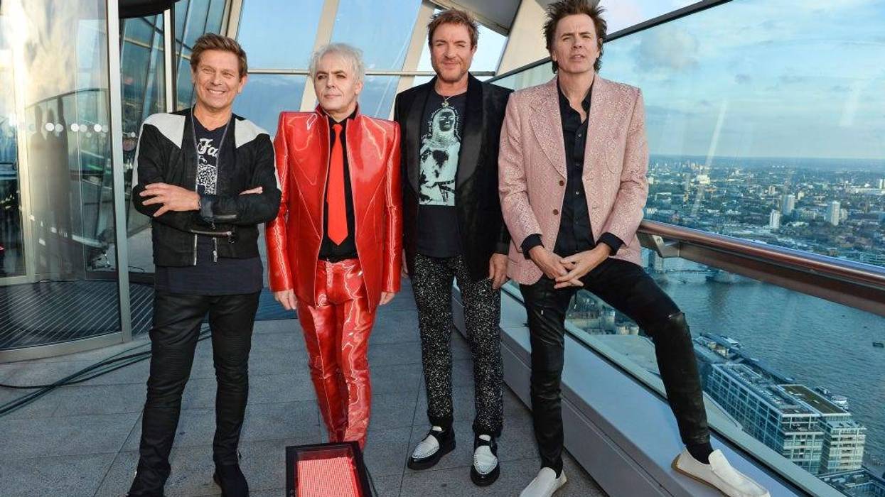 (L-R) Roger Taylor, Nick Rhodes, Simon Le Bon, and John Taylor of Duran Duran pose ahead of their performance during Global Citizen Live at Sky Garden on September 25, 2021 in London, England.