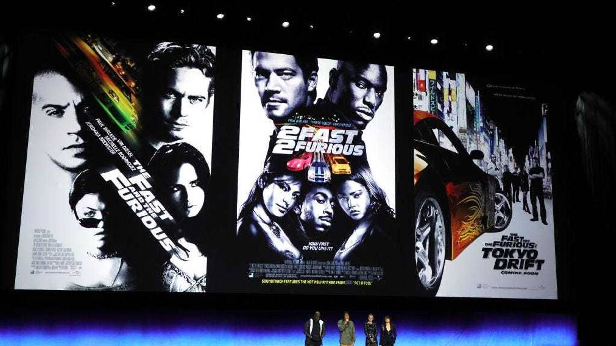 (L-R) Tyrese Gibson, Sung Kang, Jordana Brewster and Michelle Rodriguez speak onstage to promote the upcoming film "Fast X" during the Universal Pictures and Focus Features presentation during CinemaCon, the official convention of the National Association of Theatre Owners, at The Colosseum at Caesars Palace on April 26, 2023 in Las Vegas, Nevada.