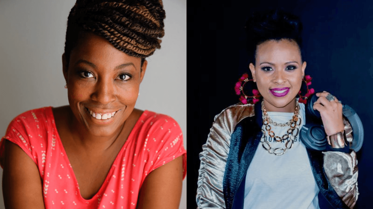 (L To R) "American actress and comedian" Dahéli Hall "Good Vibes" Host DJ. Ms. Eclectic