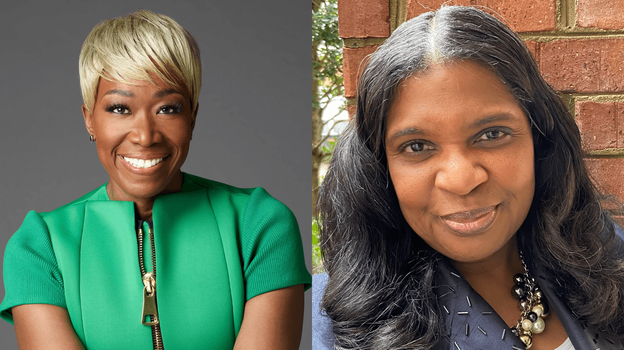 (L To R) "American journalist and television host" Joy Reid "The WAOK Morning Show" Guest Host Angela Greene