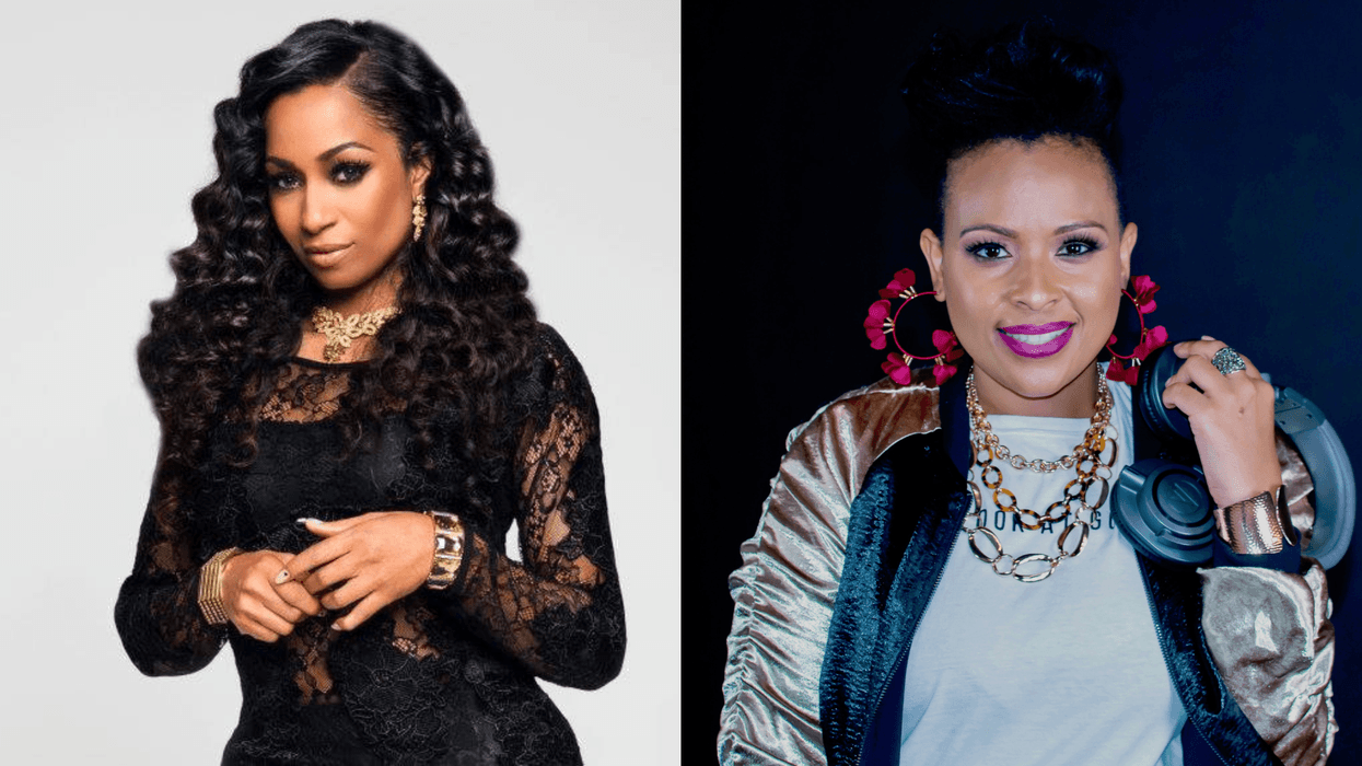 (L To R) "American TV personality" Karlie Redd "Good Vibes" Host Dj. Ms. Eclectic