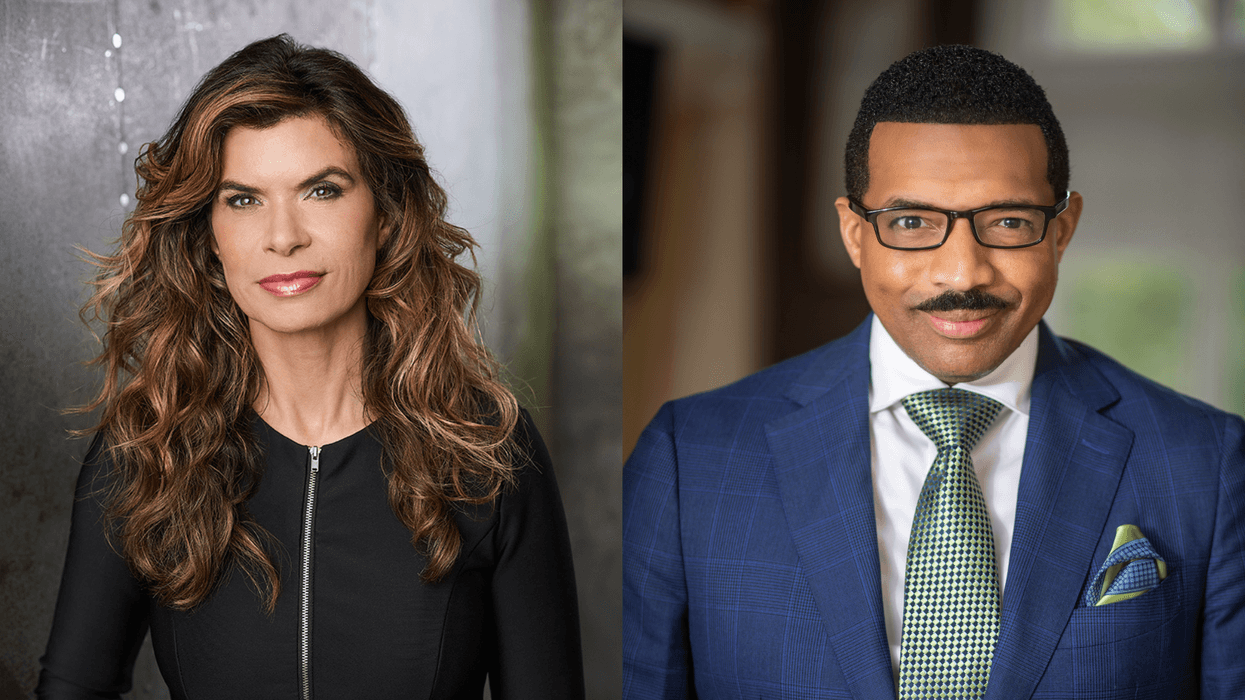 ( L To R) "Attorney" Dina Sayegh Doll "The Rashad Richey Morning Show" Host Dr. Rashad Richey