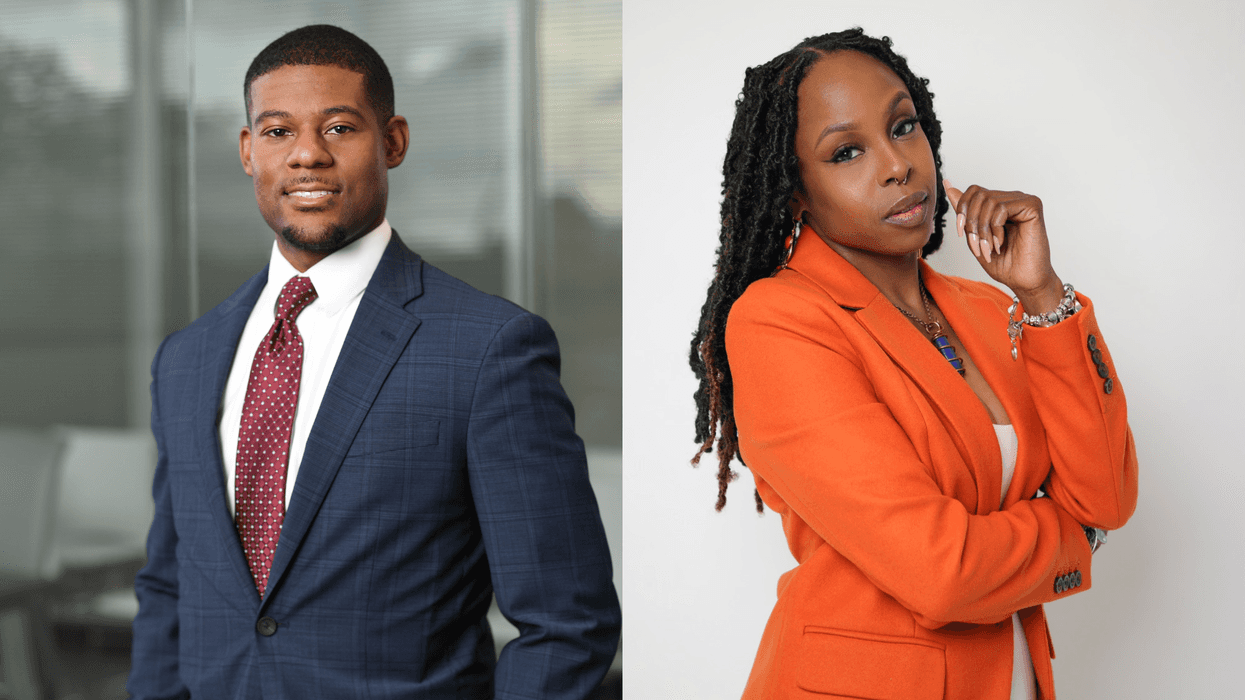 (L To R) "Business Development Manager at Decide DeKalb Development Authority" Joshua Williams "The WAOK morning Show" Guest Host Shar Bates