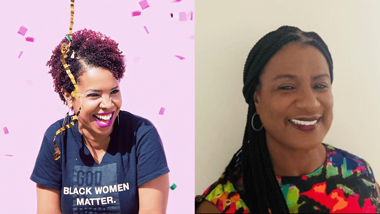 (L To R) "CEO & Founder Of The Puff Cuff" Ceata E. Lash "Lets Talk About It" guest Host Rita Love