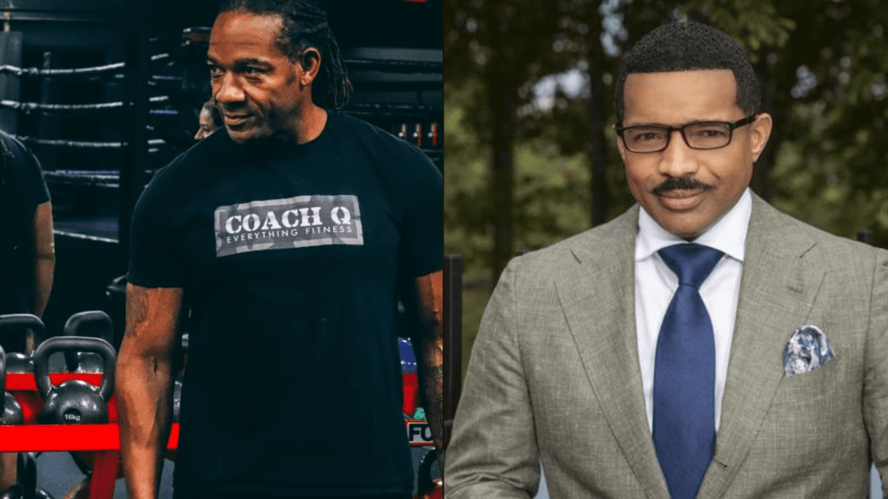 (L To R) "Fitness friday contributor" Coach Q "The Rashad Richey morning show" host Dr. Rashad Richey
