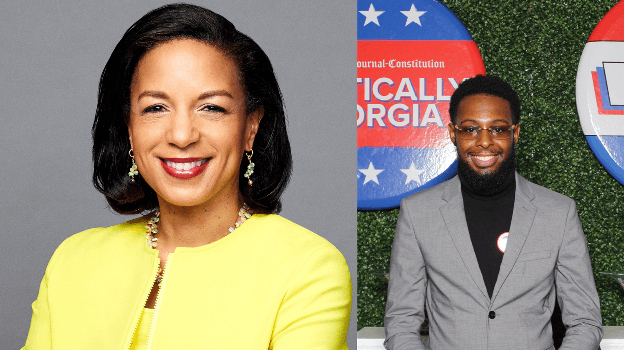 (L To R) "Former United States Ambassador to the United Nations and as National Security Advisor under President Barack Obama, Former Domestic Policy Advisor to President Joe Biden" Ambassador Susan Rice "Executive Producer & Guest Host of Let's Talk About it" Chris Smith