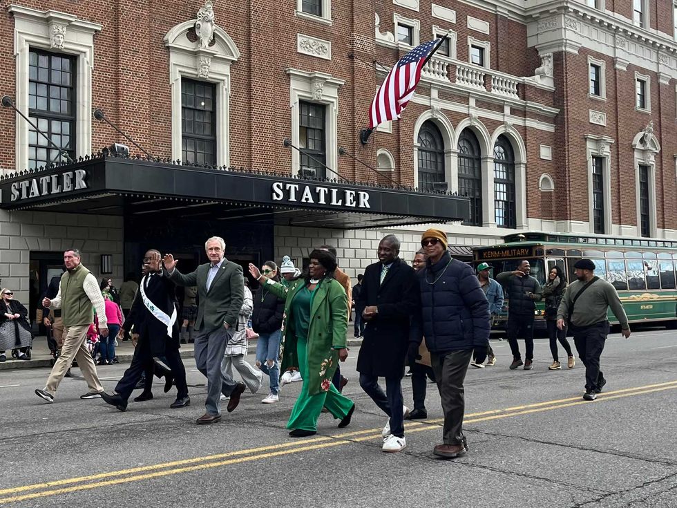 (L to R) John Flynn, Mayor Brown, Sean Ryan, April Baskin