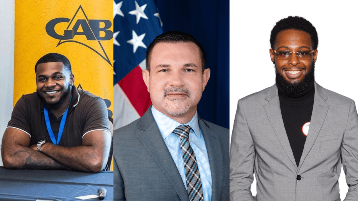 (L To R) "Media Personality" Million Cooper "special agent in charge of Homeland Security Investigations (HSI) Atlanta" Steven Schrank "The WAOK Morning Show" Executive Producer Christopher Smith