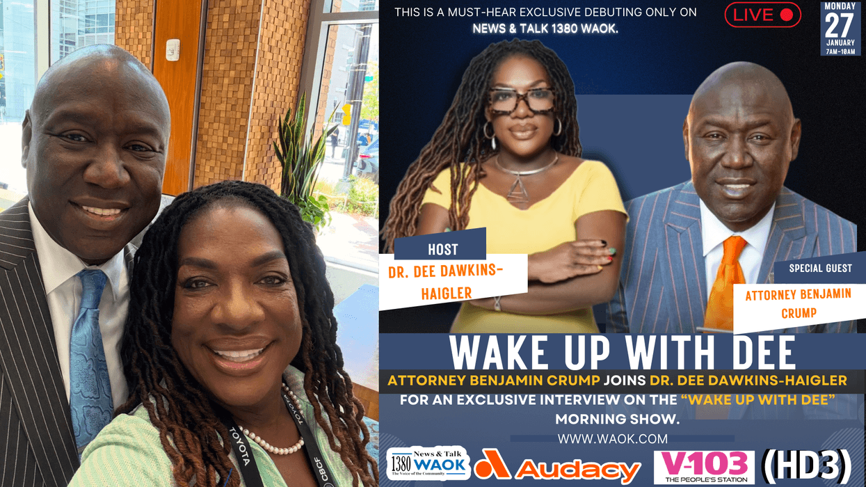 (L To R) "National Attorney" Benjamin Crump "Wake Up With Dee" Morning Show Host Dr. Dee Dawkins-Haigler