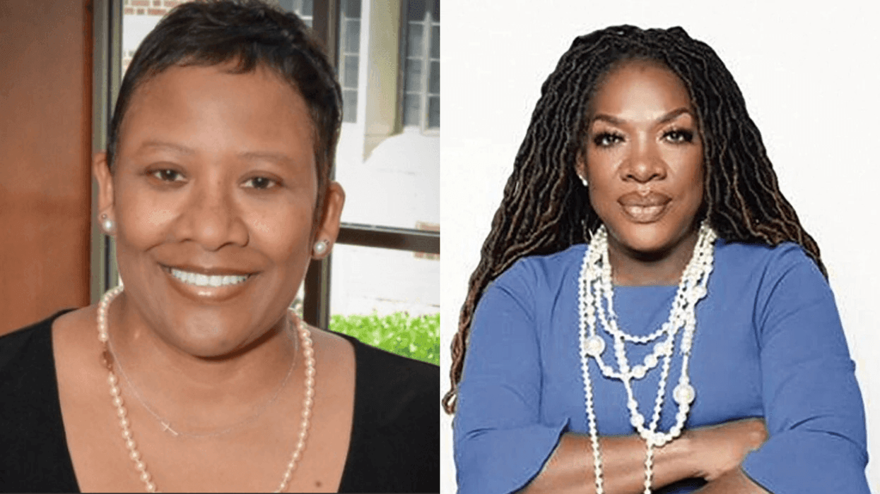(L To R) "president of the National Coalition of Black Women" Cecilia Anderson "Wake Up With Dee" host Dr. Dee Dawkins-Haigler