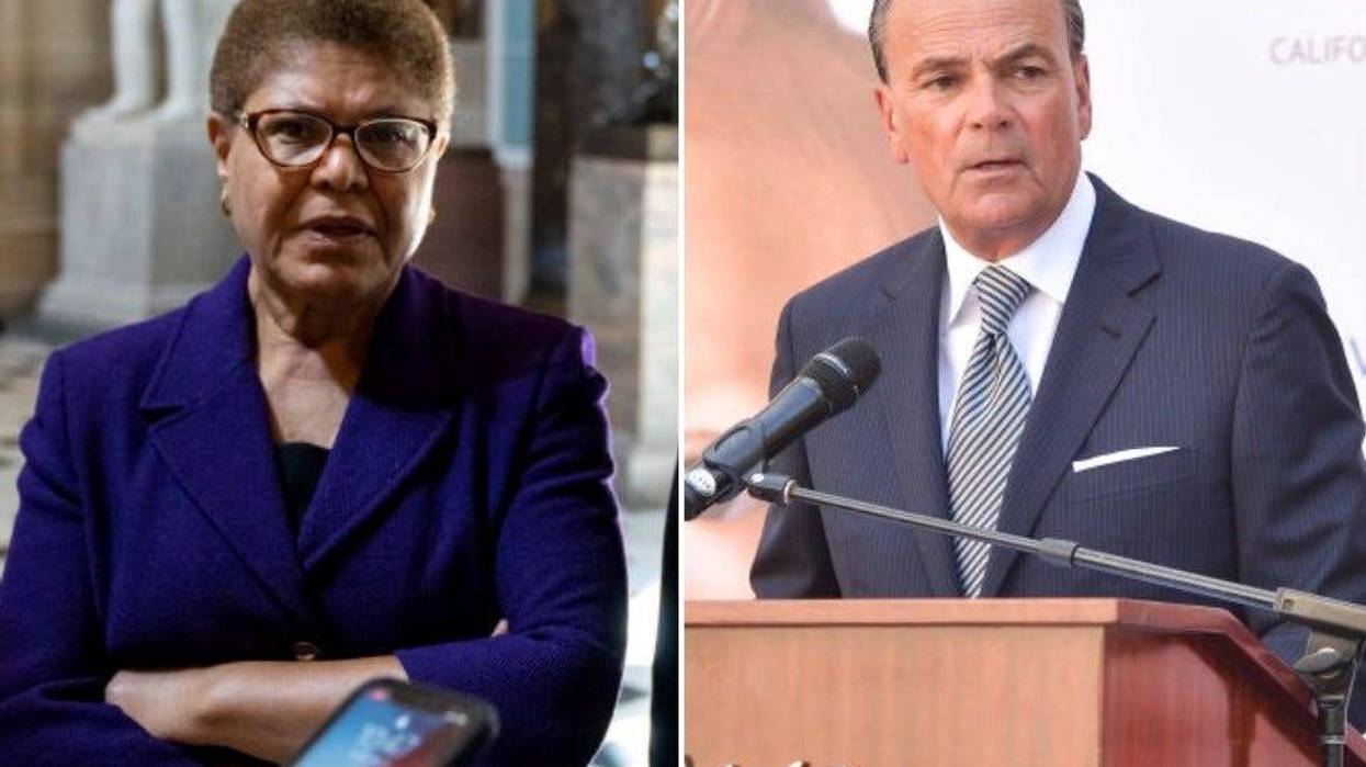 (L to R) Rep. Karen Bass and Rick Caruso