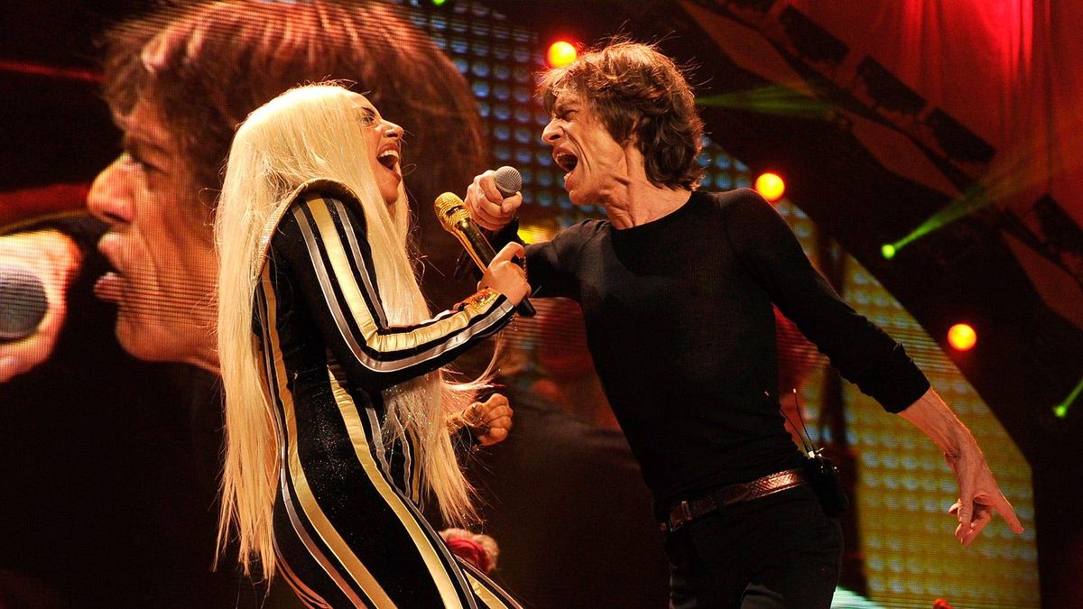 Lady Gaga and Mick Jagger of The Rolling Stones - 2012
