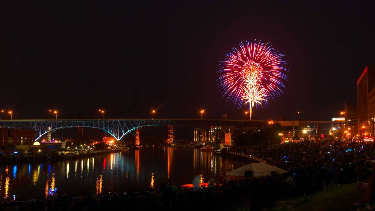 Lake Erie and Cuyahoga River fireworks