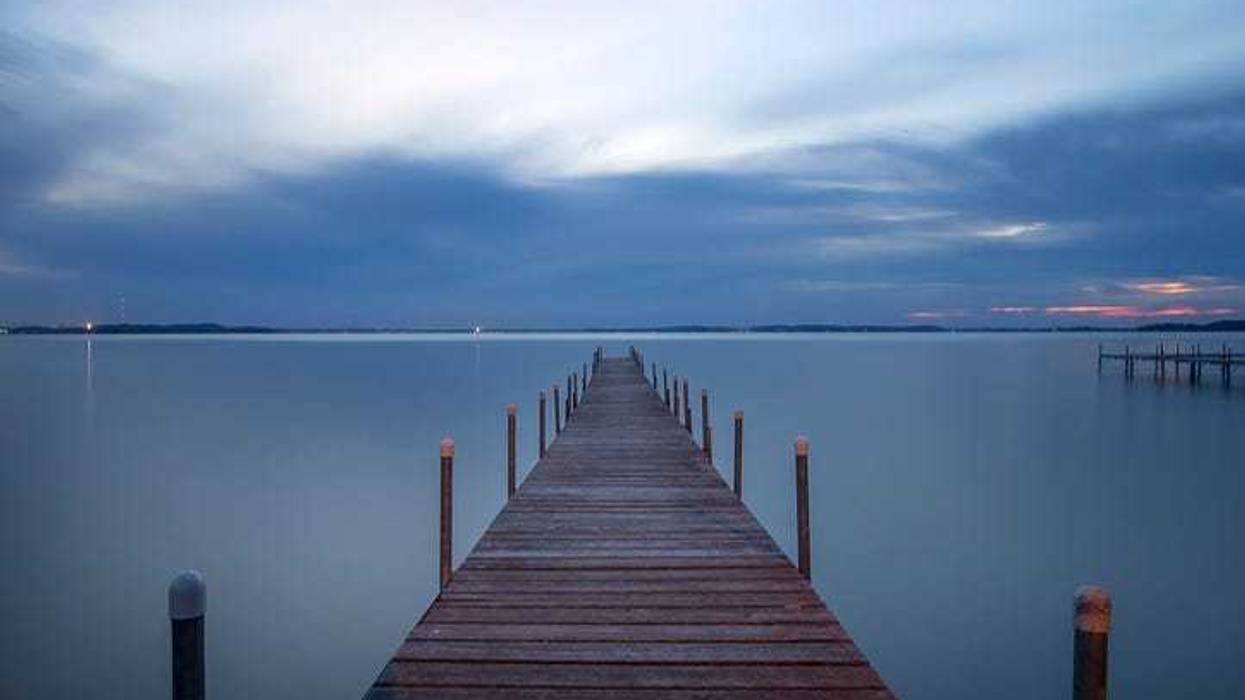 Lake Mendota Pier at dusk in Madison, Wisconsin