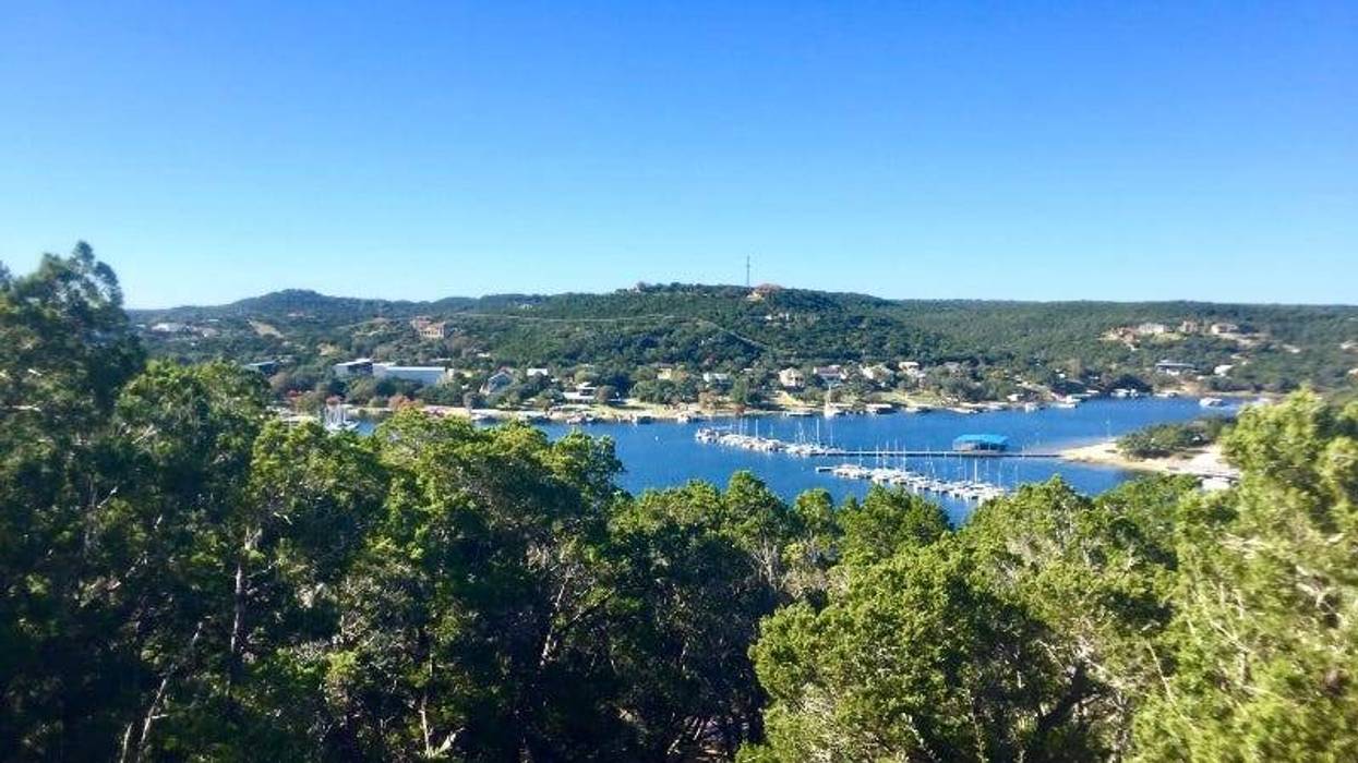 Lake Travis from zipline view Getty Images
