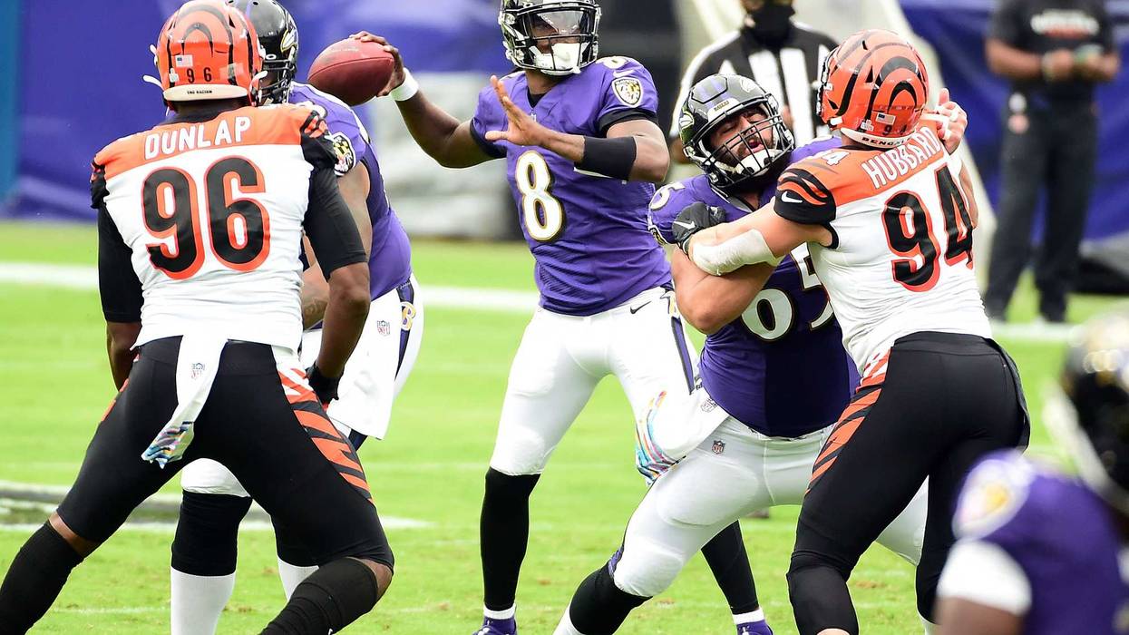 Lamar Jackson during the Ravens 27-3 win over Cincinnati in Week 6.
