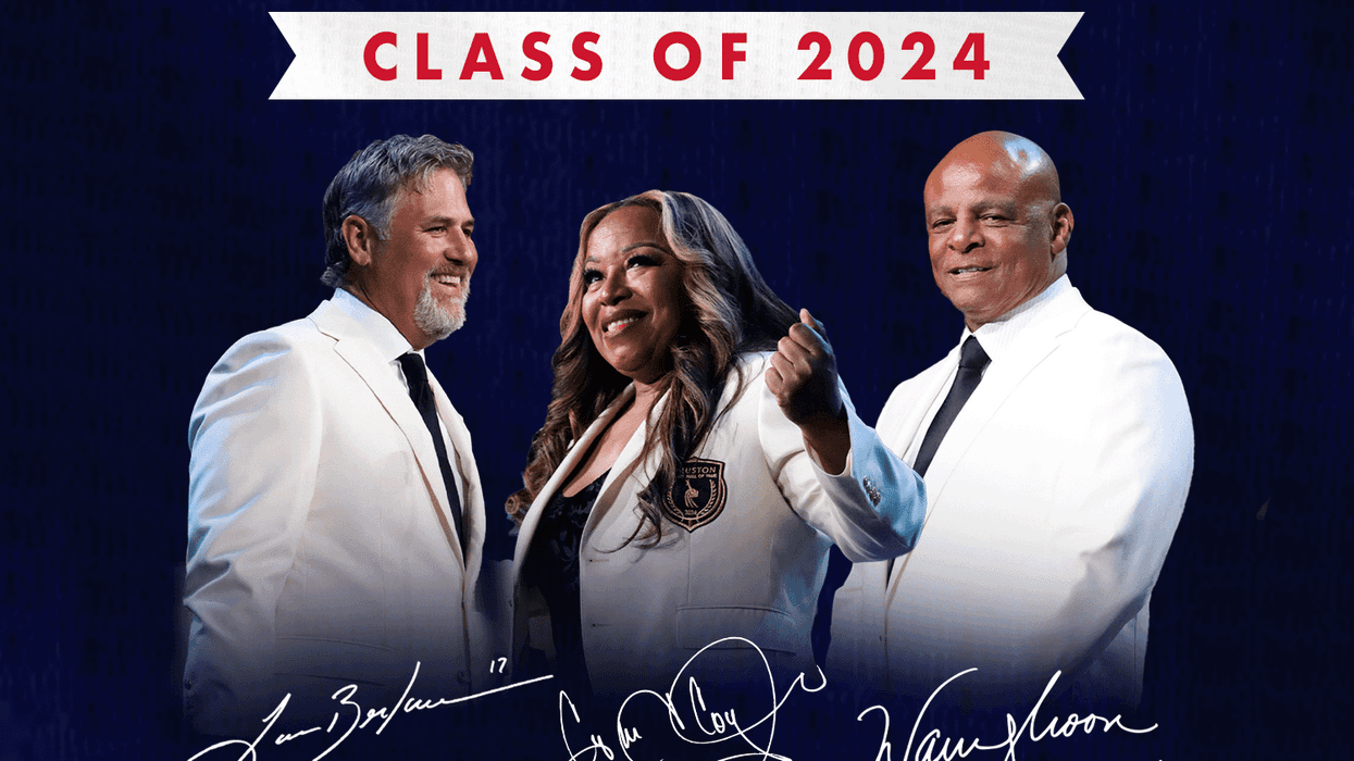 Lance Berkman, Cynthia Cooper and Warren Moon