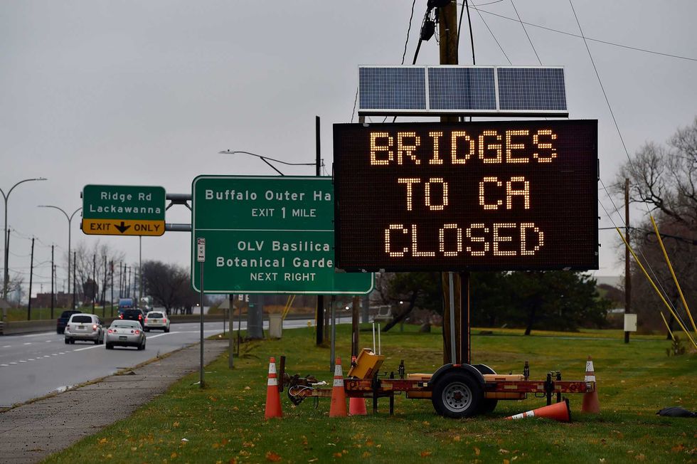 Land transport to Canada in Western New York was closed in the wake of the explosion.