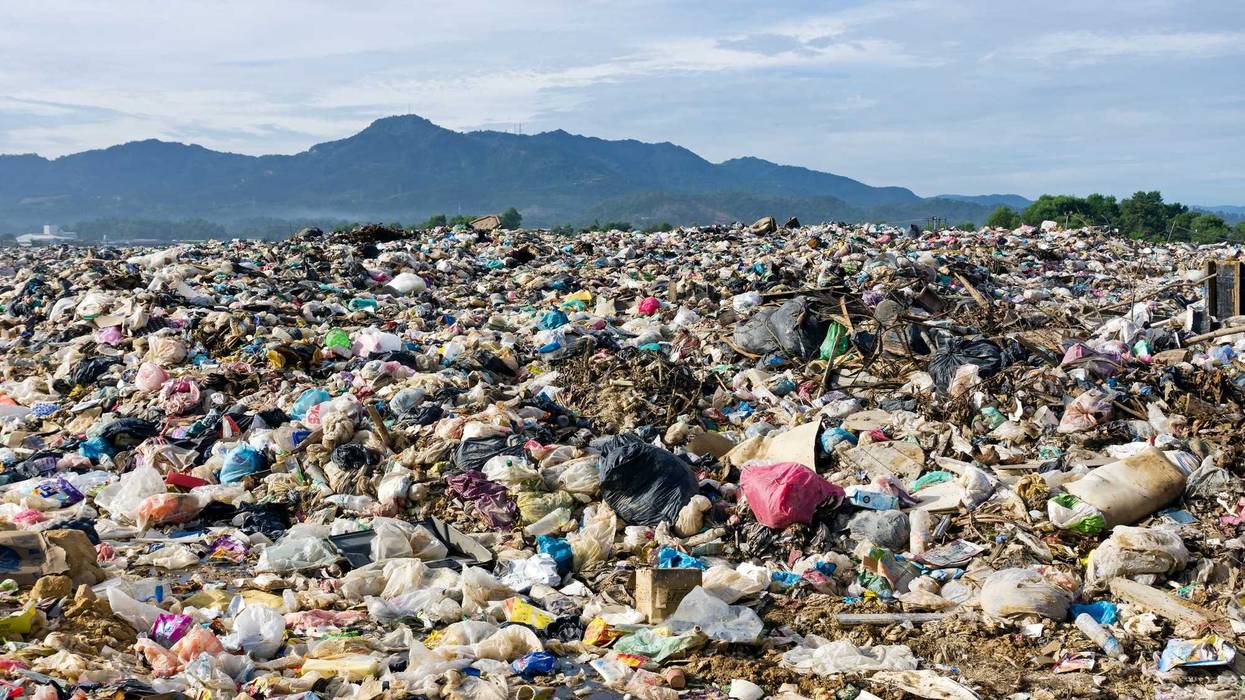 Landfill full of plastic and garbage.