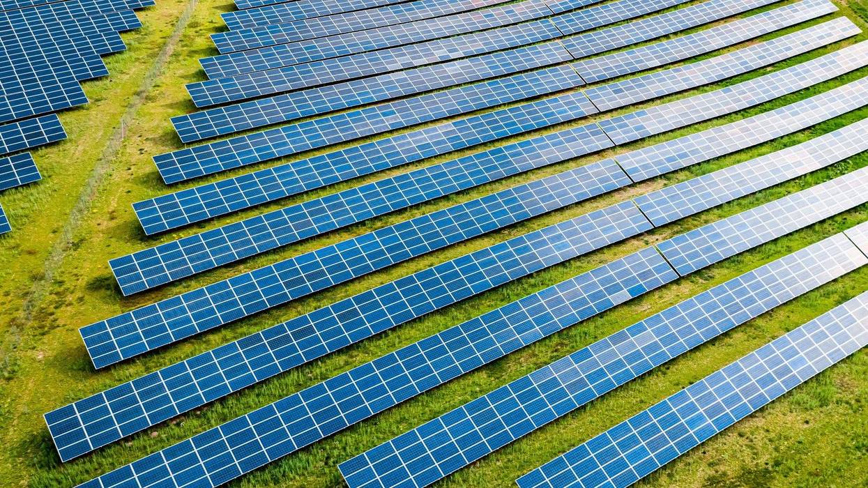 Large solar farm in the countryside