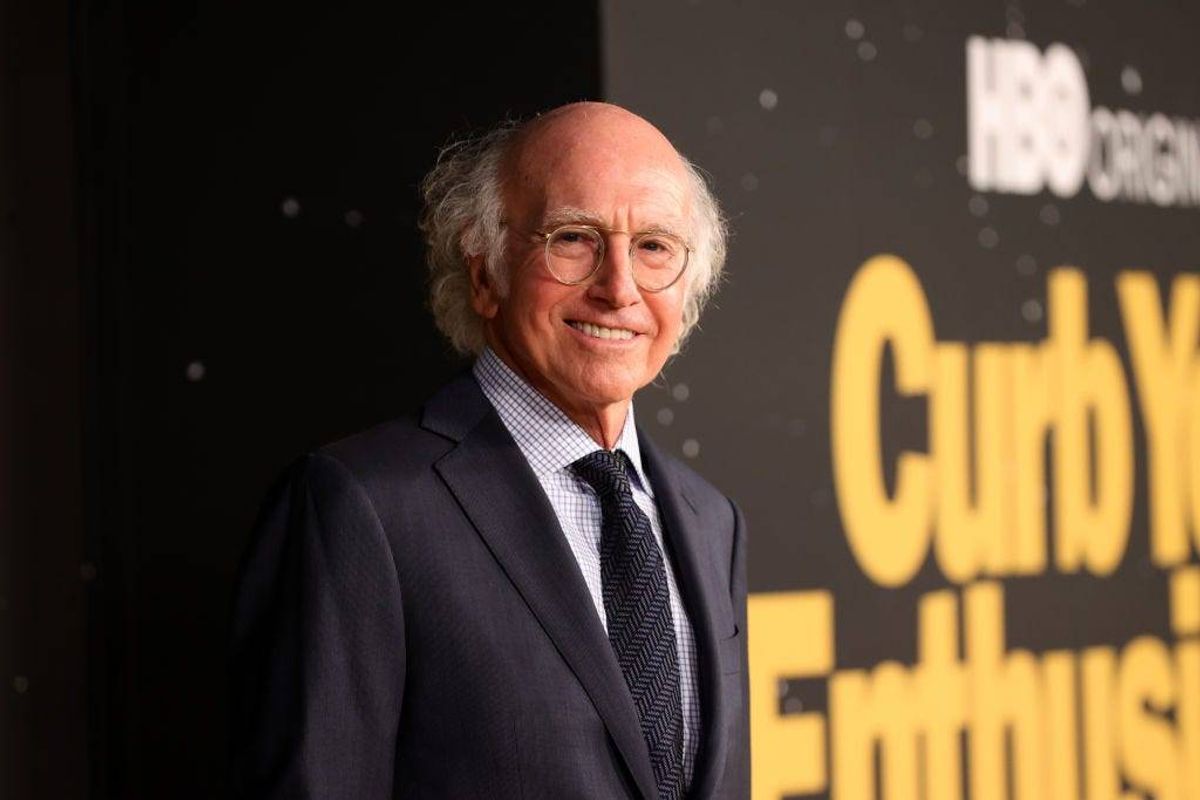 Larry David attends the premiere of HBO's "Curb Your Enthusiasm" at Paramount Pictures Studios on October 19, 2021 in Los Angeles