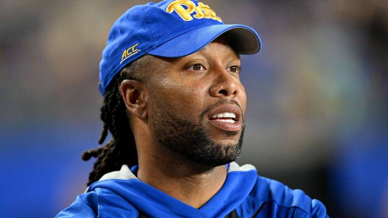 Larry Fitzgerald in Pitt cap