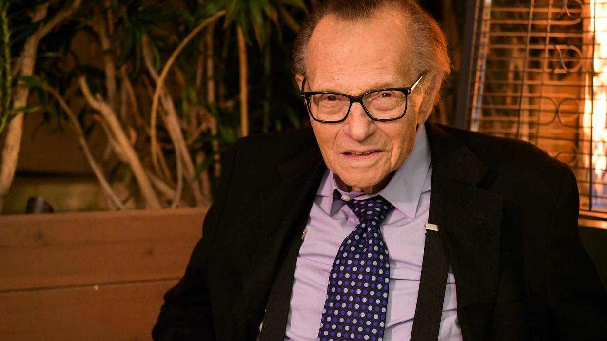 Larry King poses for portrait as the Friars Club and Crescent Hotel honor him for his 86th birthday at Crescent Hotel on November 25, 2019 in Beverly Hills, California.