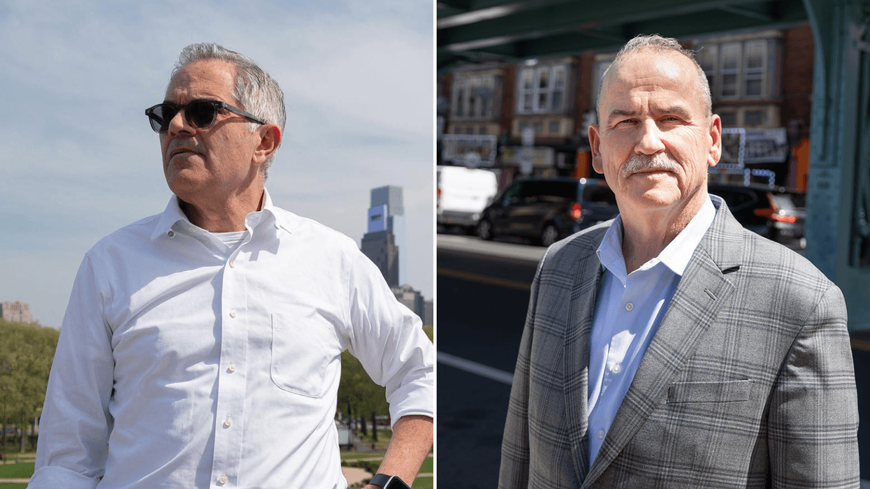 Larry Krasner (left) and Pat Dugan