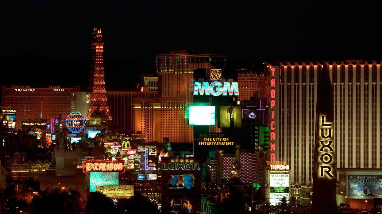 Las Vegas at night - stock photo
