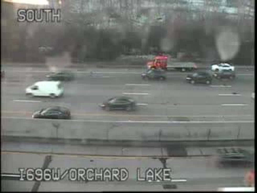 Last of the broken vehicles are towed away.