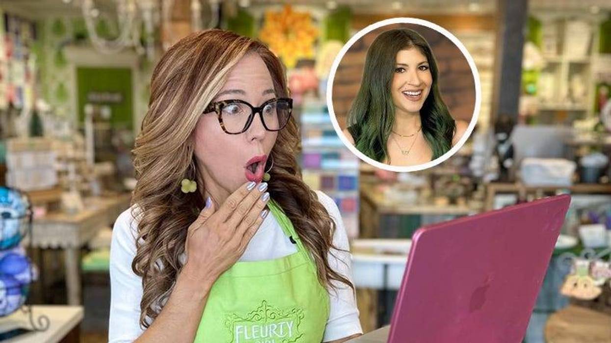 Lauren Haydel looks surprised at her computer